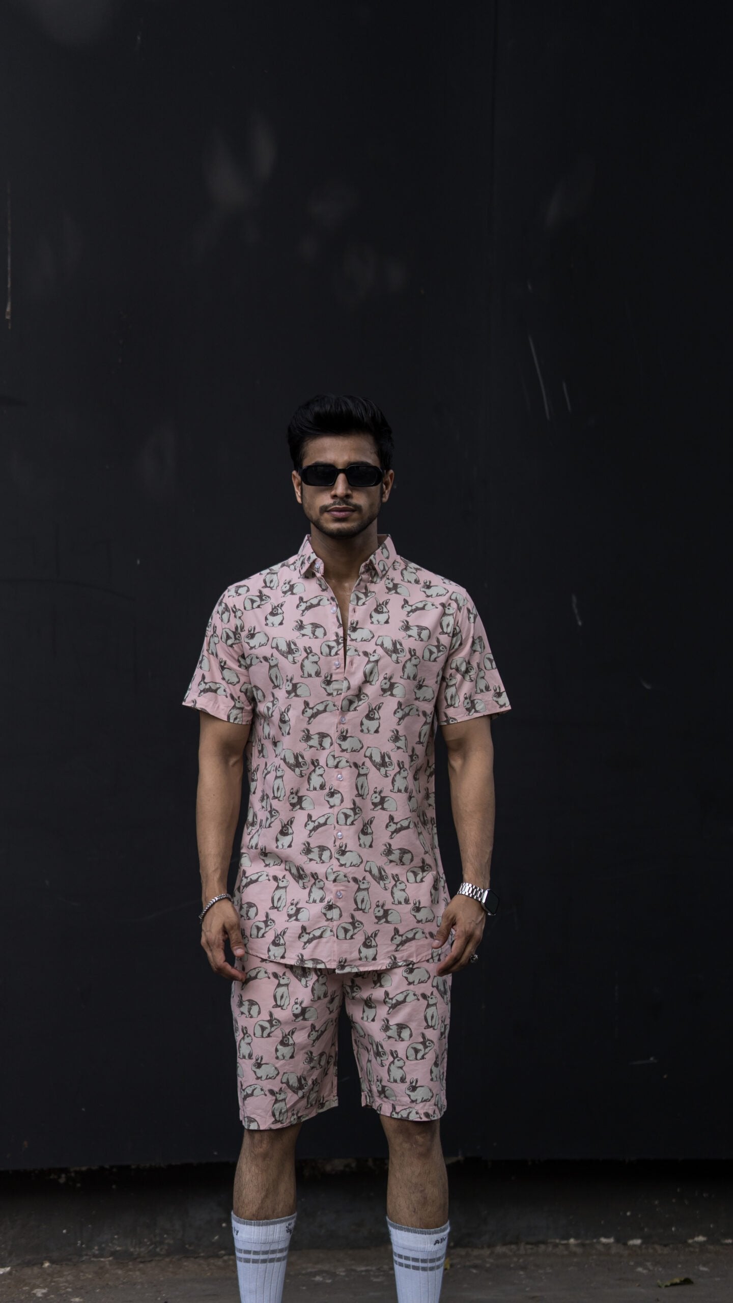 PINKISH RABIT PRINT CORD SET image 0