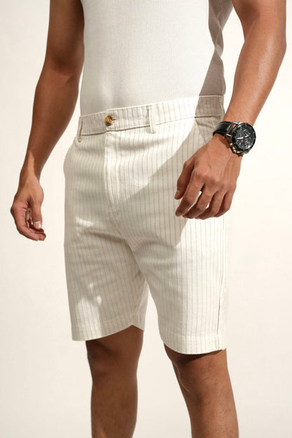 White Stripe Shorts image 0
