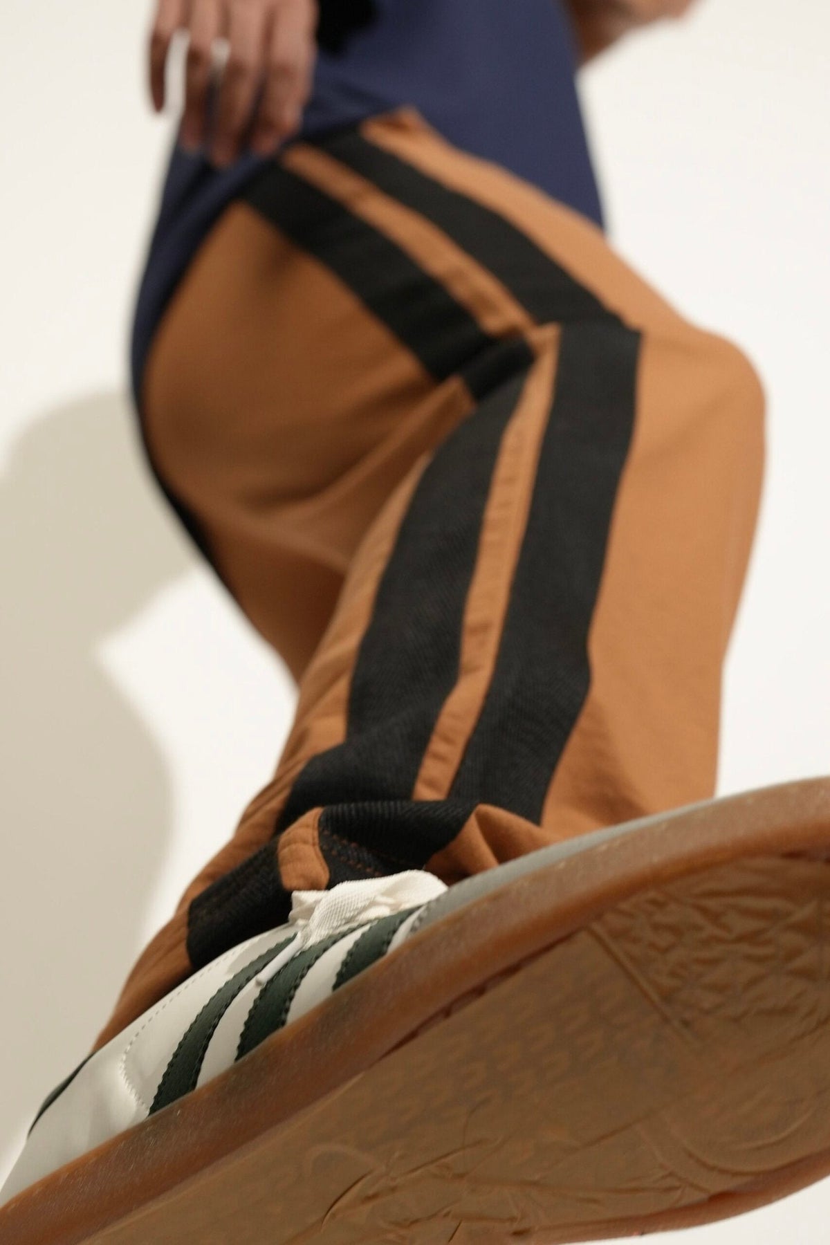Brown Side Seam Drawstring Track Pants image 0