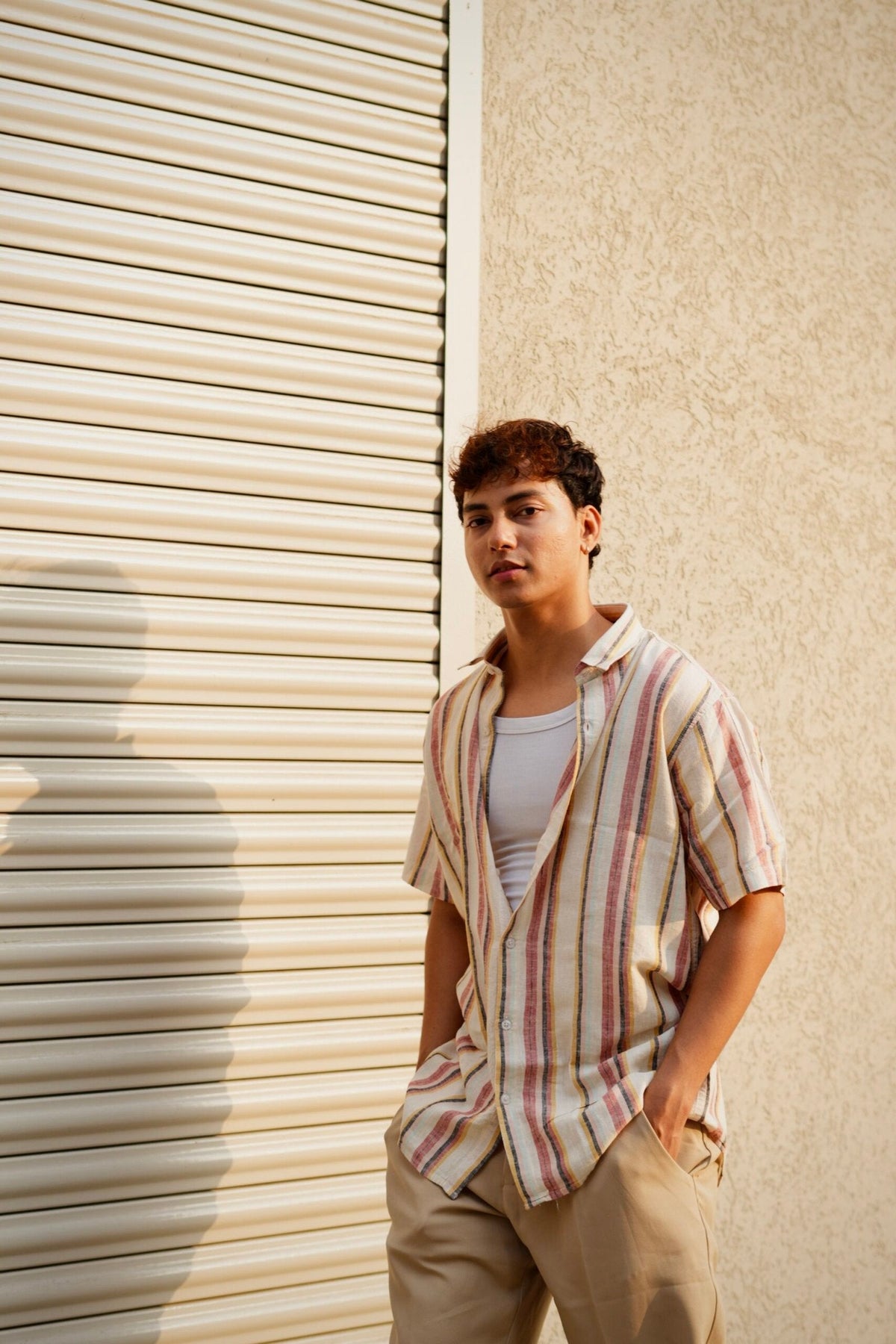 MULTI COLOUR STRIPE HALF SLEEVES SHIRT image 2