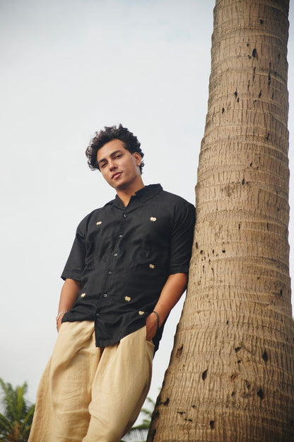 Black H/S Shirt With Sheep Embroidery image 2