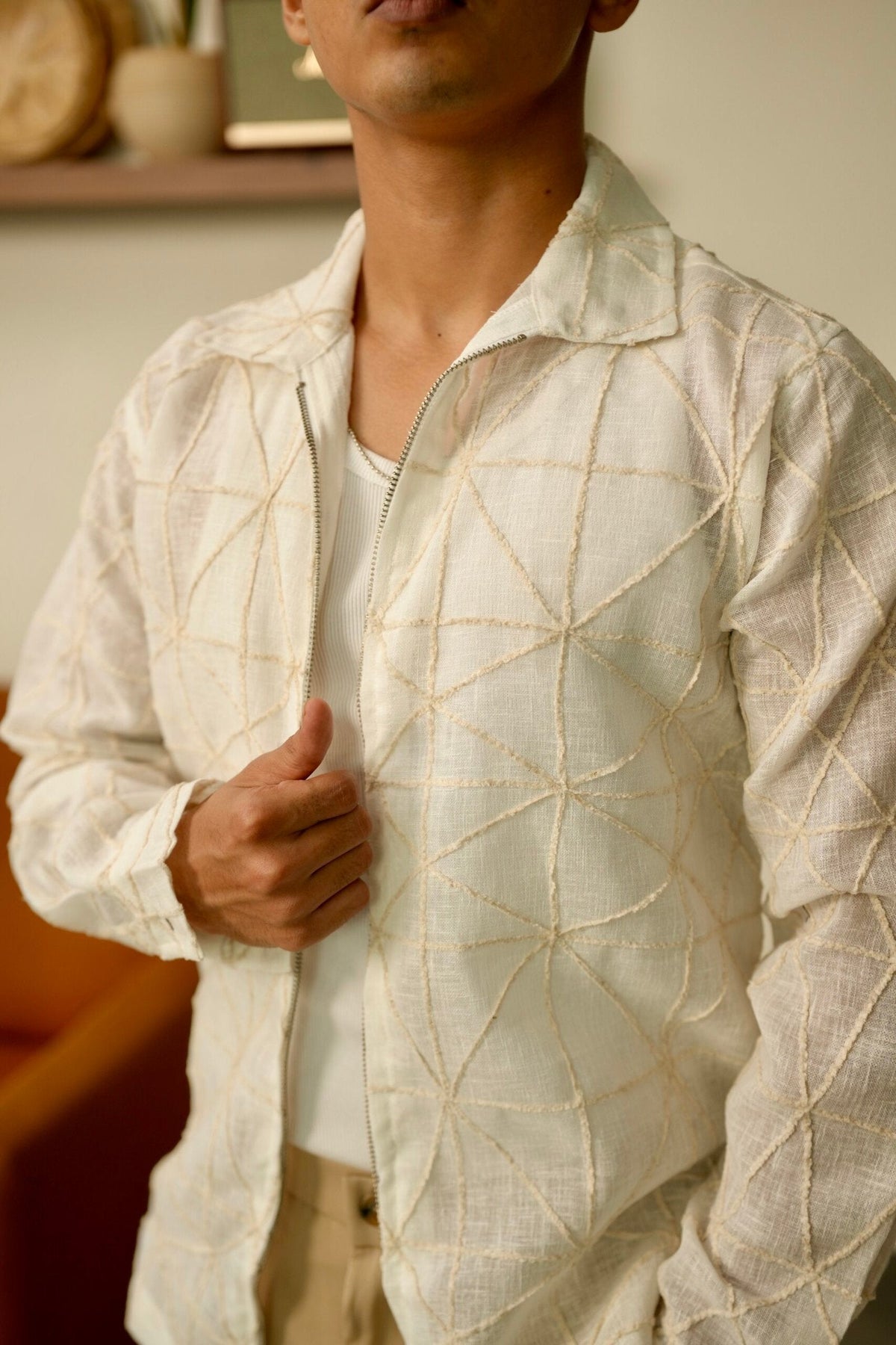 Linear Zen Oversized Embroidered Shacket image 3