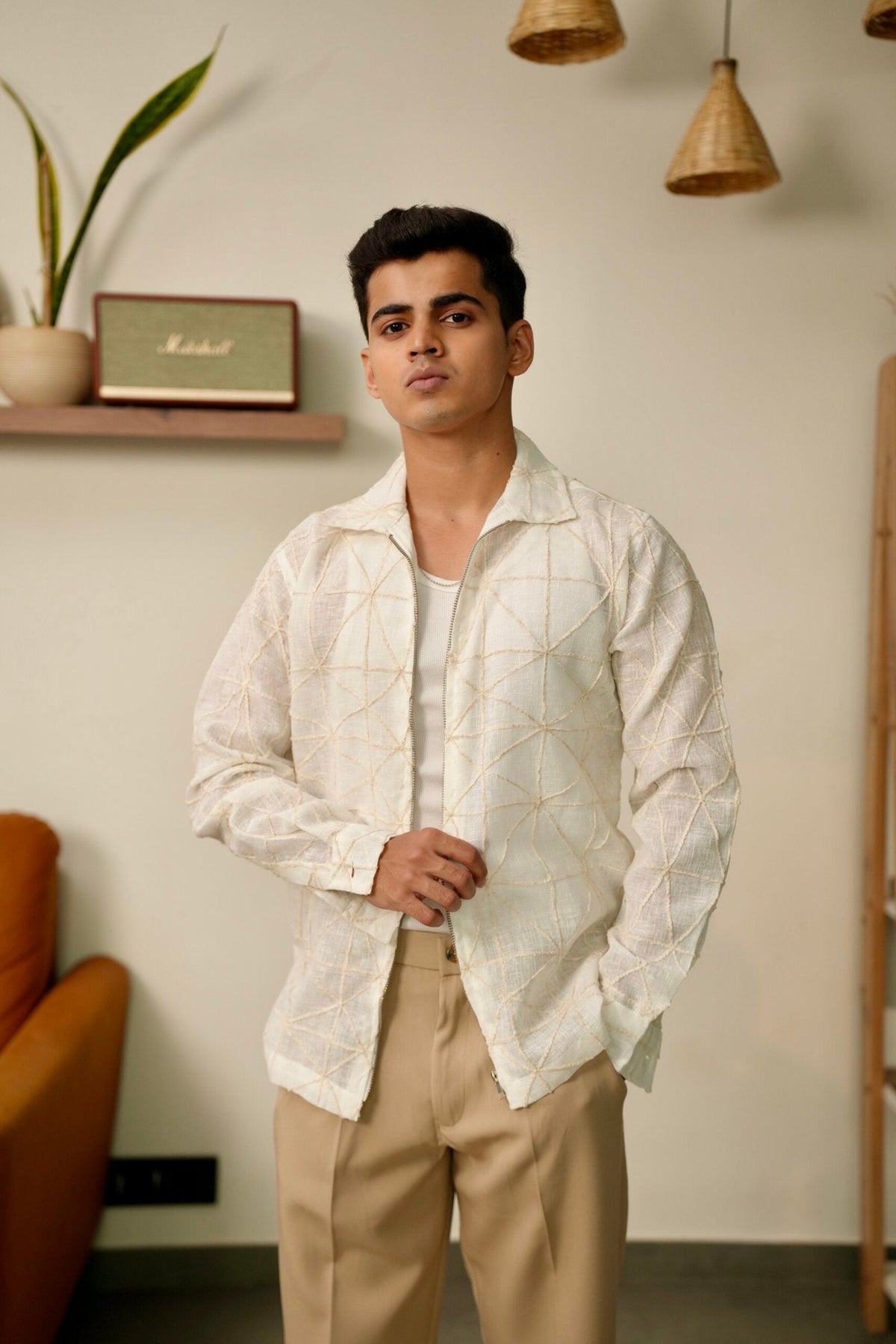 Linear Zen Oversized Embroidered Shacket image 0