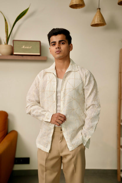 Linear Zen Oversized Embroidered Shacket image 0