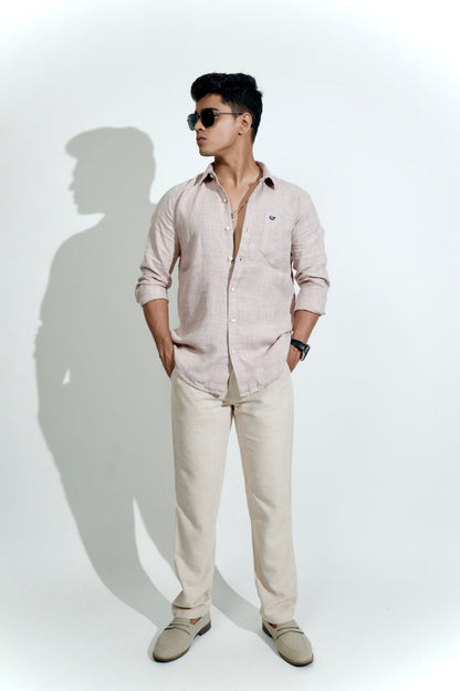 Light Khaki Cotton Linen Shirt image 2