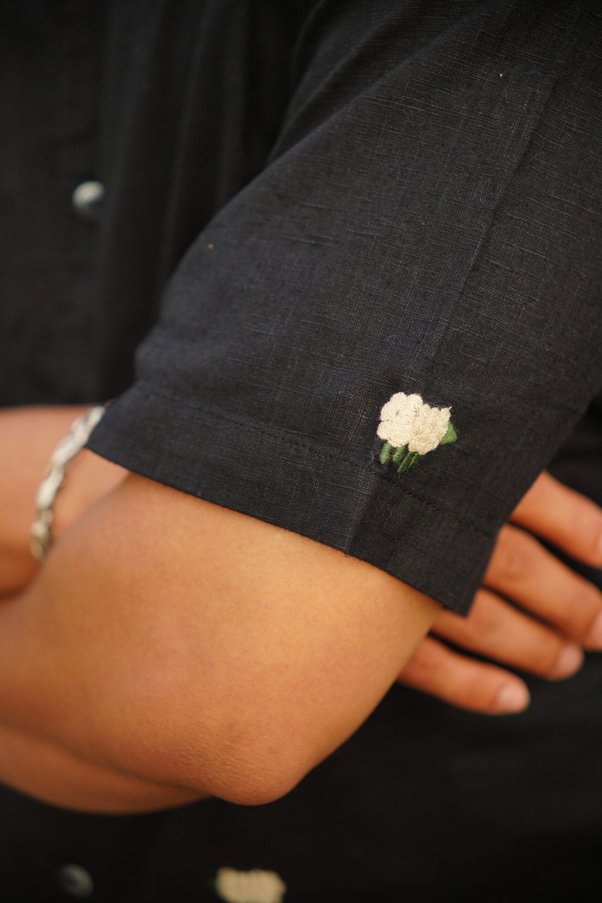 Black H/S Shirt With Sheep Embroidery image 1