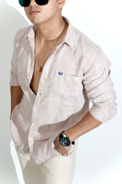 Light Khaki Cotton Linen Shirt image 1